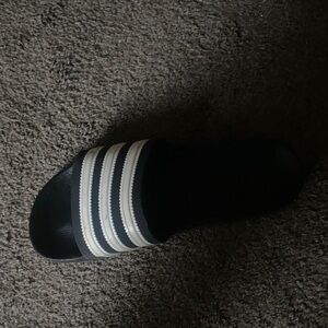 adidas Black and White Slide Sandals